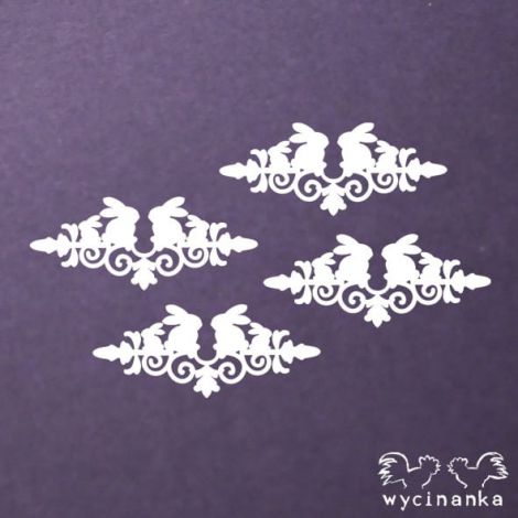 Tekturka Wycinanka Vintage Chic - Dekory z Zajączkami #1, 4szt
